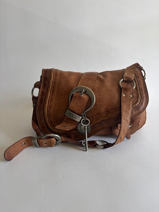 Dior Handbags - VINTAGE CHRISTIAN DIOR GAUCHO BROWN SADDLE BAG